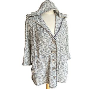 Soft Surroundings Sunset Stroll Hooded Cardigan Jacket Lagenlook Coastal Sz M